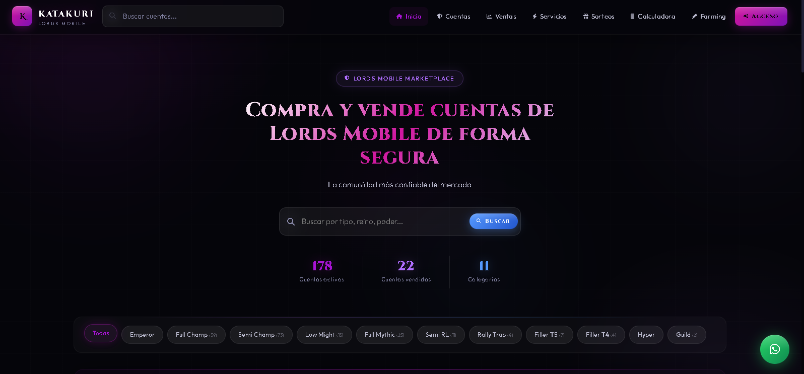 Katakuri Team Lords Mobile marketplace preview